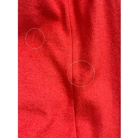 Red Princess Fit and Flare Wool Coat with Belt and Black Rose Buttons Size S/M - Picture 7 of 8